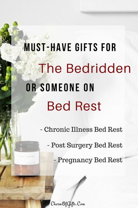 Finding the perfect gift for a loved one who is bedridden post surgery, on mandatory bed rest due to pregnancy or suffering from a chronic condition that has them on bed rest seems arduous but you are at the right place! I have created a list of gift ideas that are practical and show your love and support for your loved one. These gift ideas will brighten their day and uplift their spirits. Which is exactly what they need! Bed Rest Care Package, Bed Rest Activities, Bed Rest Pregnancy, Surgery Gift Ideas, Kids In Hospital, Patients In Hospital, Post Surgery Care Package, Women Gift Baskets, Heart Gift Ideas