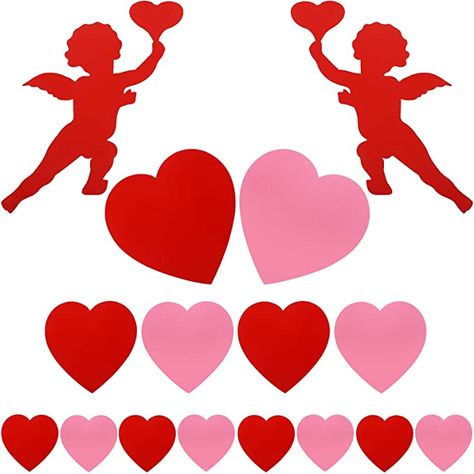 Amazon.com: 16 Pieces Valentine's Day Cut-Outs Heart Shaped Paper Cutouts Large Heart Cardstock Cutouts with 40 Pieces Glue Point Dots for Valentine's Day Wedding Engagement Party, Pink and Red : Home & Kitchen Valentines Day Package, Plaid Sign, Diy Valentine's Day Decorations, Paper Cutouts, Diy Valentines Decorations, Pretty Wreath, Valentine Theme, Love Coupons, Redecorate Bedroom