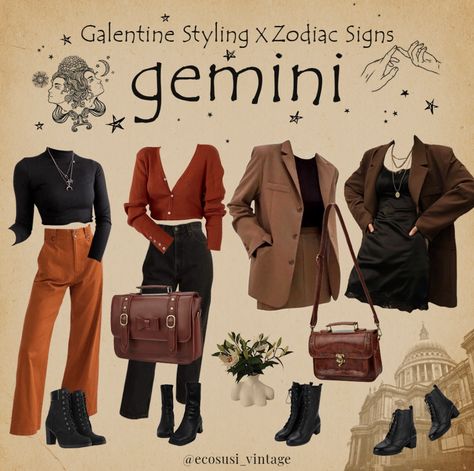 Gemini Style Aesthetic, Gemini Outfit Ideas, Gemini Rising Outfits, Gemini Lilith, Venus In Gemini Aesthetic Outfits, Gemini Venus Outfits, Gemini Aesthetic Outfit, Gemini Venus Aesthetic Outfits, Venus In Gemini Style