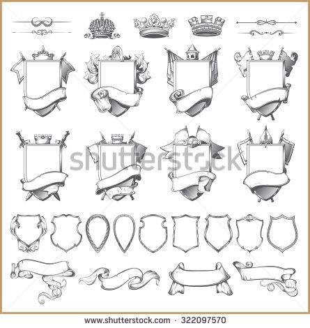 Vintage Crest Stock Photos, Images, & Pictures | Shutterstock Coat Of Arms Template, Family Crest Symbols, Heraldry Design, Graphisches Design, Fantasy Map, Family Crest, 로고 디자인, Art Plastique, Coat Of Arms