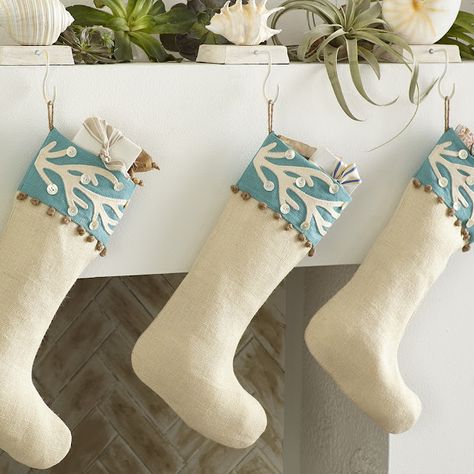 Coastal Christmas Stockings, Coral Tree, Purple Christmas Tree, Florida Beach House, Florida Christmas, Coastal Christmas Decor, Coastal Holiday, Coastal Theme, Beachy Christmas