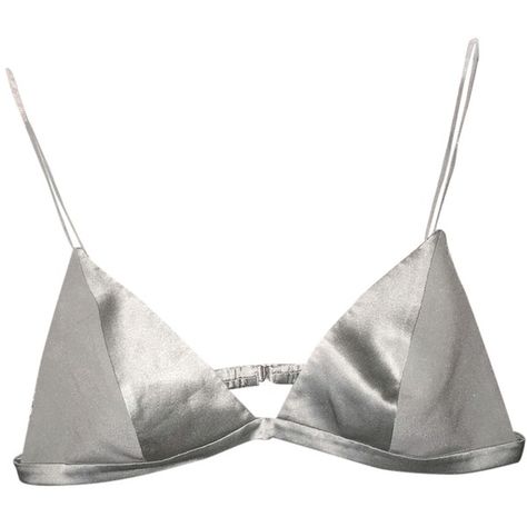 Pre-owned T By Alexander Wang Silk And Satin Triangle Bra Top Sliver ($101) ❤ liked on Polyvore featuring intimates, bras, underwear, lingerie, bra, tops, bralette, petite, sliver and silk lingerie Silk Wedding Dress Simple, Bra Top Outfit, Petite Lingerie, Lingerie Silk, Silk Bralette, Delicate Lingerie, Silk Bra, Strap Bra, Satin Bra