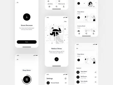 Relax .io 1.0 - Meditation App UI Kit Relax .io is a minimalistic meditation mobile application UI kit. Minimalist Ux Design, Minimalistic App Design, Minimalist App Design, Minimalist Apps, Mobile Application Ui, Application Ui Design, Ui Ux 디자인, Meditation App, Ui Ux App