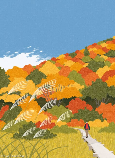 Ryo Takemasa, Spring Illustration, Winter Illustration, Summer Illustration, Autumn Illustration, Communication Art, Love Illustration, Design Graphique, Watercolor Landscape