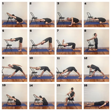 This post explores some of the ways in which Iyengar yoga can help to improve the health of your spine. Regular practice of Iyengar yoga poses such as the ones described in this article can help to improve the strength and flexibility of your spine, and contribute towards improved overall health and wellbeing. Iyengar Yoga Poses, Frases Yoga, Chair Pose Yoga, Yoga Girls, Fitness Video, Yoga Props, Partner Yoga, Yoga Iyengar, Yoga Posen