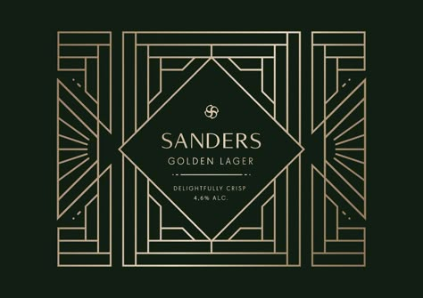 Sanders Beer on Packaging of the World - Creative Package Design Gallery Art Deco Packaging Design, Art Deco Brand Identity, Art Deco Packaging, Art Deco Graphic Design, Art Deco Logo, Art Deco Design Graphics, Brewery Design, Creative Circle, Handmade Packaging