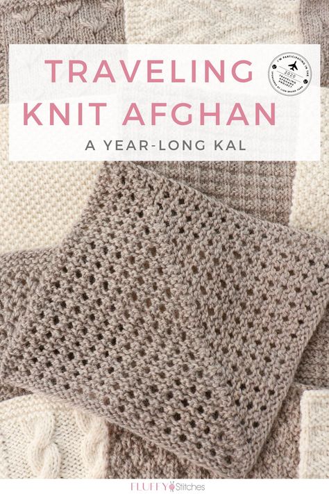 Traveling Knit Afghan, Travel Knitting Projects, Knitting Afghans, Traveling Afghan, Knitted Stitches, Knit Afghan, Knitting Squares, Afghan Squares, Travel Knitting