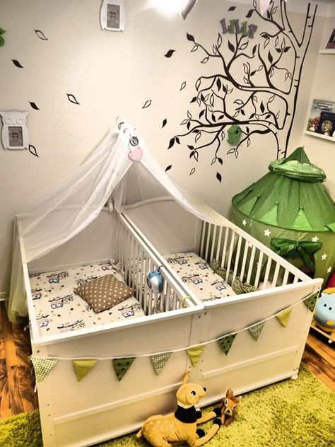 Twin Baby Rooms, Baby Twins, Trendy Baby Nursery, Unique Nursery, Adorable Nursery, Twin Bedroom, Baby Sleep Problems, Baby Room Design, Twins Room