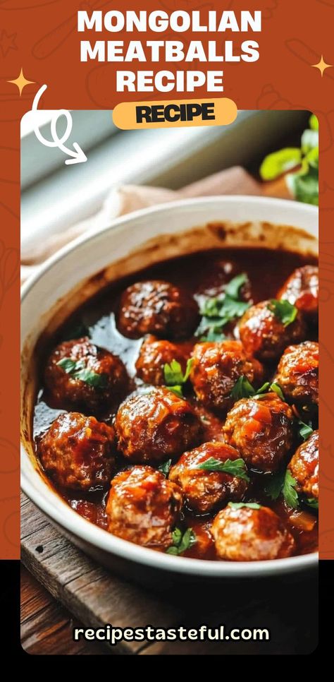 These flavorful Mongolian Meatballs are coated in a sweet and savory sauce and make a quick, satisfying meal. Perfect for serving over steamed rice, this recipe will elevate your usual meatball game! Middle East Meatballs, Asian Meatball Recipes, Mongolian Meatballs, Meatballs With Rice, Asian Meatballs, Meatballs And Rice, Recipe For Dinner, Mongolian Beef, Meatballs Recipe