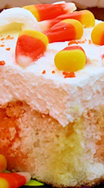 Candy Corn Jell-O Poke Cake Halloween Poke Cake, Holiday Snack, Hallowen Ideas, Life In The City, Jello Mold, Cake Mixes, Cupcake Decorations, Poke Cake Recipes, Corn Cakes