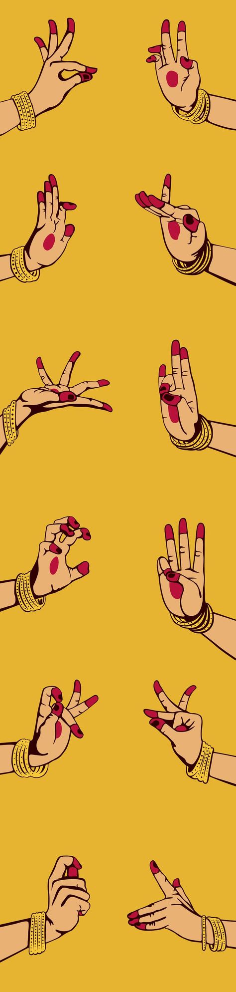 Indian Classical Dance hand mudras Hand Mudras Art, Bharatanatyam Mudras Drawing, Kuchipudi Hand Mudras, Classical Dance Hand Mudras, Hand Mudras Painting, Bharatanatyam Hand Mudras, Classical Dance Sketch, Dance Board Decoration, Bharatnatyam Hand Mudras Drawing