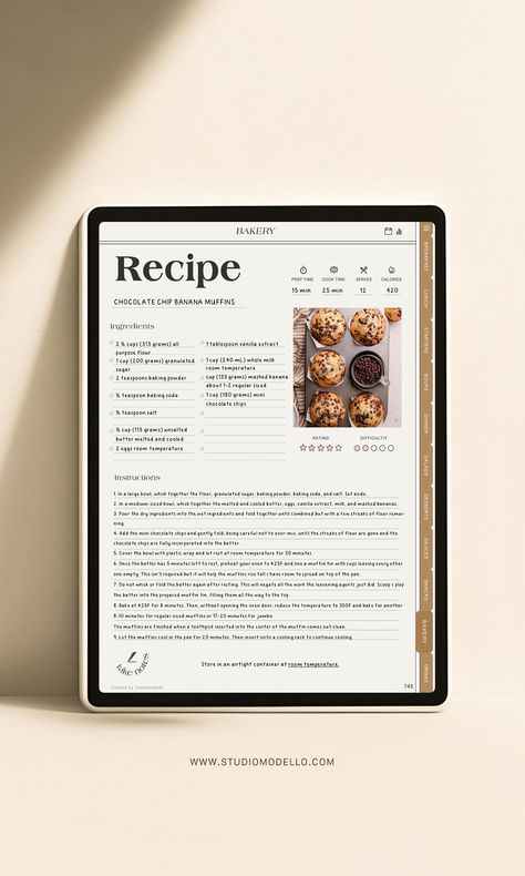 Digital Recipe Book for Goodnotes | iPad Recipe Books birthdayplanner #eventplanner #travelplannertemplatenotion. Book Design Templates, Digital Planner Ideas, Digital Meal Planner, Recipe Book Design, Digital Cookbook, Digital Recipe Book, Recipe Book Templates, Cookbook Design, Cookbook Template