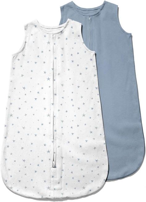 Baby Wearable Blanket - Baby Sleep Sack 100% Interlock Knit Cotton - Sleep Sack 3-6 Months - Comfy Soft Lightweight, 2-Pack Set Baby Sack, Baby Sleep Sack, Sleep Sack, High Quality Bedding, Hudson Baby, Baby Cover, Baby Sleeping Bag, Blue Stars, Sleep Sacks