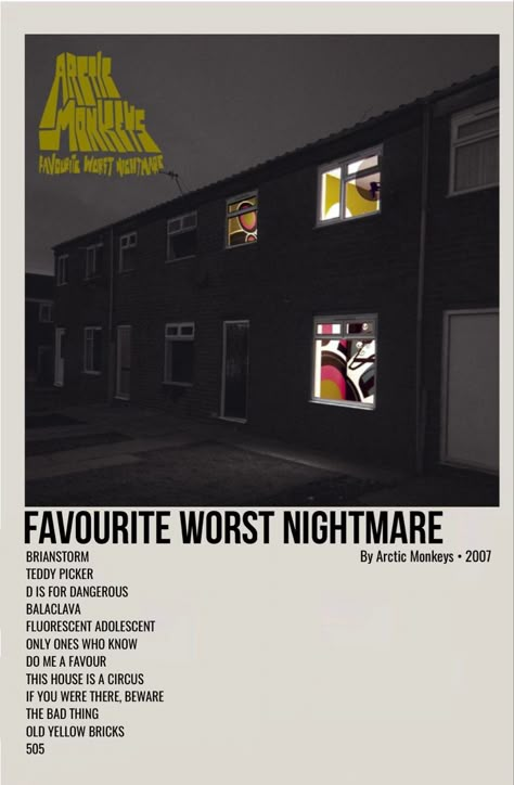 minimal polaroid album poster for favourite worst nightmare by arctic monkeys Arctic Monkeys Polaroid, Arctic Monkeys Album Cover, Arctic Monkeys Album, Favourite Worst Nightmare, Polaroid Album, Minimalist Music, Music Poster Ideas, Vintage Music Posters, Cover Music