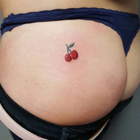 Tattoo Cherry, Tumblr Tattoo, Tattoo Symbolism, Tattoo Pierna, Cherry Tattoo, Mario Tattoo, Strawberry Tattoo, Traditional Tattoo Flowers, Cherry Tattoos