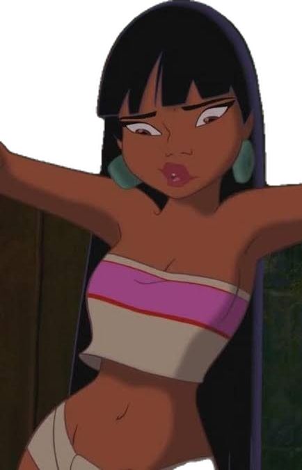 Chel Road To El Dorado Fanart, Max Goof Aesthetic, Chel El Dorado Pfp, Light Skin Cartoon Characters, Female Fictional Characters, Road To El Dorado Chel, Terra Aesthetic, Latina Character, Chel El Dorado