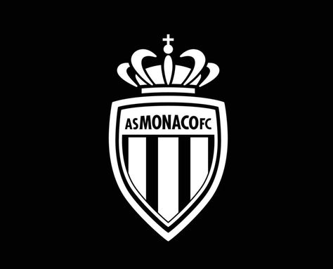 AS Monaco Club Logo Symbol White Ligue 1 Football French Abstract Design Vector Illustration With Black Background As Monaco, Heart Tree, Logo Banners, Cityscape Photos, Heart With Arrow, Text Effects, Flower Frame, Vector Logo, Monaco