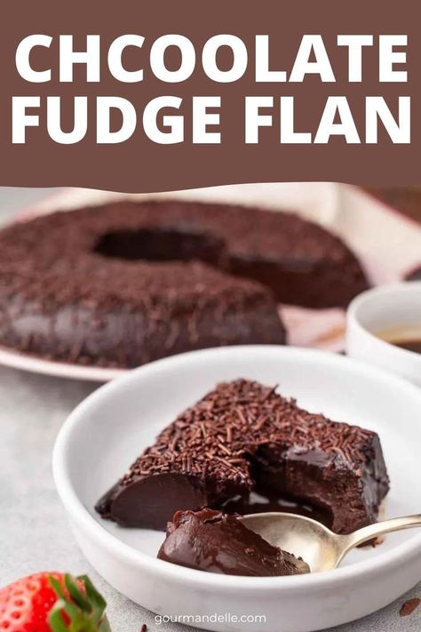 Indulgent Chocolate Fudge Flan Recipe | Flourless Chocolate Pudding Dessert - Dive into decadence with this luscious chocolate fudge flan, a flourless delight that's a pudding lover's dream! Perfect for satisfying your sweet tooth cravings. #ChocolateDessert #FlourlessPudding Chocolate Fudge Flan, Chocolate Flan Recipe, Spicy Brownies, Chocolate Pudding Dessert, Salted Caramel Chocolate Tart, No Bake Chocolate Desserts, Flan Dessert, Chocolate Pudding Desserts, Chocolate Flan