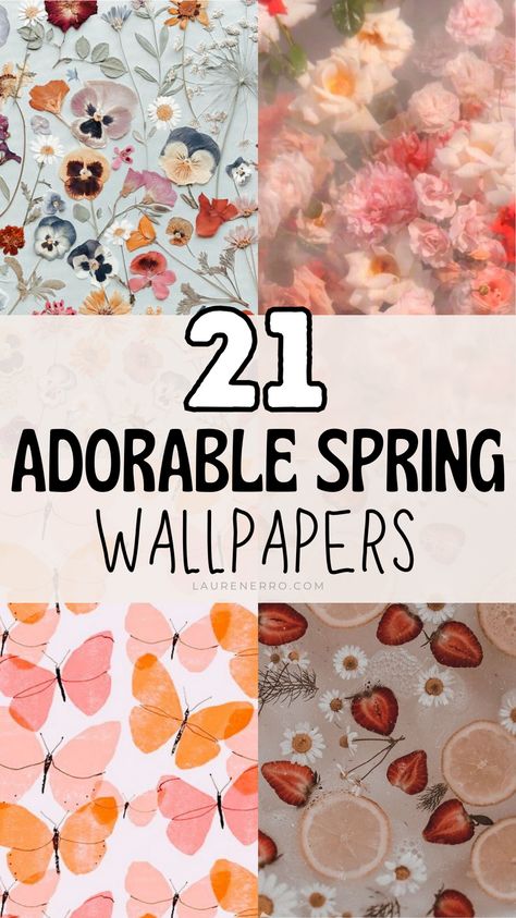 21 Adorable Spring Wallpapers For Your Phone | These Backgrounds for your iPhone, are perfect for Spring or Eater. They are cute colorful and whimsical. Spring Screensavers, Spring Lockscreen, May Aesthetic, Black Lockscreen, May Wallpaper, Modest Halloween Costumes, Fun Easter Baskets, Coastal Wallpaper, Spring Fruit