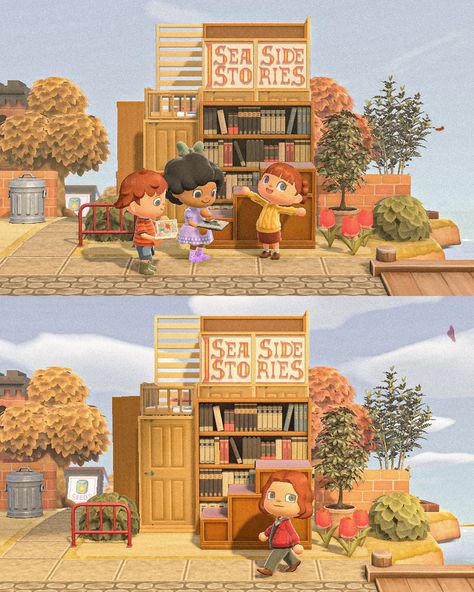 Penny, Jas + Vincent hanging out at a cozy book shop I designed with Pelican Towns local poet, Elliott, in mind 🍂📖 Seaside Stories sign available on my MA now 📚 Elliott was the hardest to recreate in Animal Crossing 😅 no hairstyle was appropriate for his luscious locks! #acnh #animalcrossingnewhorizons #animalcrossing #acnhcommunity #stardewvalley #acnhcodes #acnhdesigns #acnhinspo animal crossing ACNH stardew valley crossover island citycore towncore farmcore building guide blueprint sign ... Acnh Museum, Stardew Valley, Animal Games, Animal Crossing Game, Animal Crossing Qr, Hanging Out, Animal Crossing, Animals