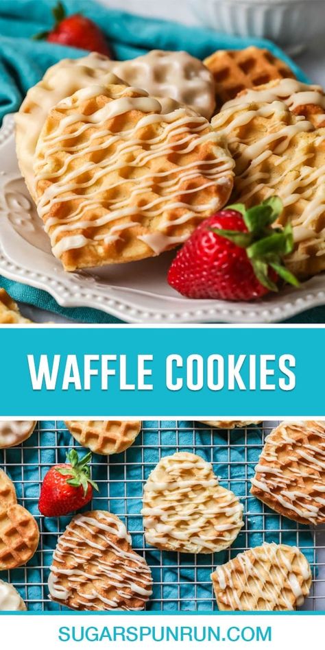 Waffle Cookies Recipe Holidays, Waffle Cookies Decorated, Waffle Iron Cookies, Mini Waffle Recipe, Beignet Recipe, Waffle Ingredients, How To Make Waffles, Waffle Iron Recipes, Lemon Cookies Recipes