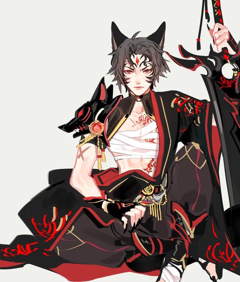 Fox Character, Kitsune Fox, Boy Drawing, Anime People, Game Character Design, Monster Design, Character Design Male, Handsome Anime Guys, Character Outfits