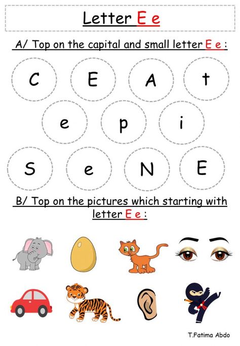 Letter E Worksheets Preschool, Letter E Worksheet, E Worksheet, Alphabet E, English As A Second Language (esl), Small Letters, Letter E, Preschool Worksheets, Phonics