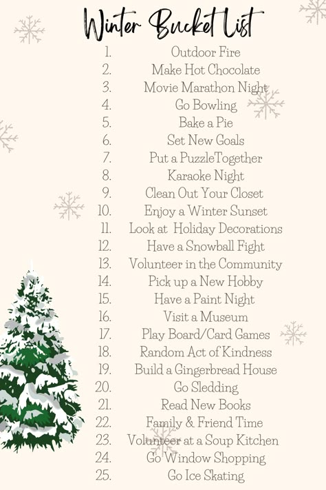 Winter Inspiration Mood, Winter To Do List Couples, What To Do Before Christmas, Winter To Do List Friends, Things To Do Each Day Of December, Things To Do Every Day Of December, How To Feel More Christmassy, December List Of Things To Do, Winter List Things To Do