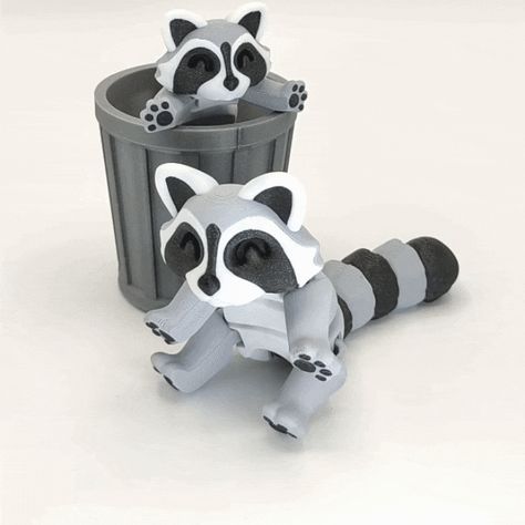 Articulated Racoon 3d Print Animals, 3d Printing Toys, Drukarka 3d, 3d Printing Art, 3d Printed Objects, Trash Panda, Clever Storage Solutions, Desk Toys, Fidget Toy