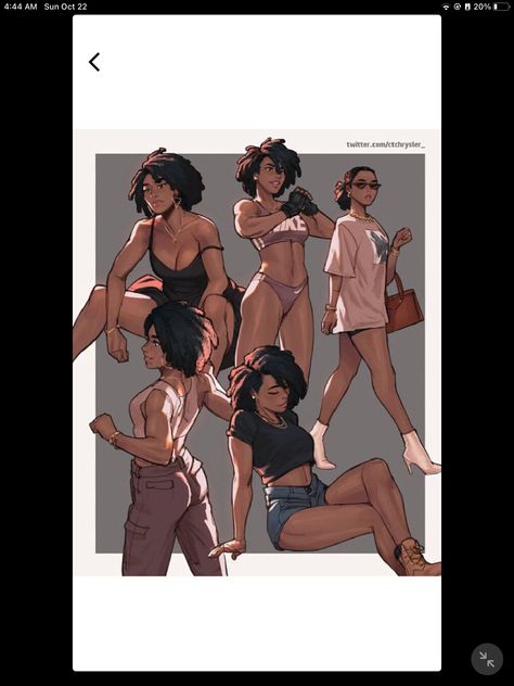 Sisters Pose Reference Drawing, Muscular Woman Character Design, Comic Art Style Character Design, Anatomy References, Drawing Hands, Drawing Hair, Drawing Faces, Black Anime Characters, Black Art Pictures