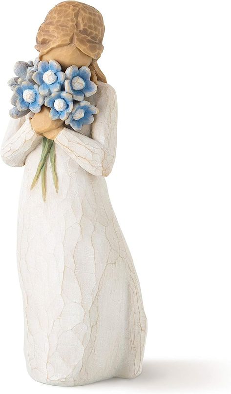 Willow Tree Forget Me Not Figurine : DEMDACO - Home: Amazon.co.uk: Home & Kitchen Willow Tree Figures, Body Gestures, Surrounded By Love, Willow Tree Angels, Willow Tree Figurines, Angel Tree, Tree Photography, Tree Sculpture, Willow Tree