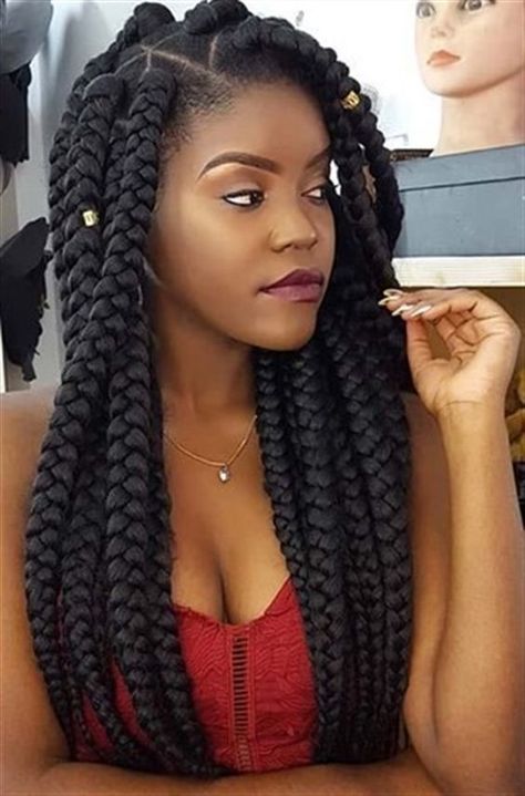 Jumbo Box Braids Styles, Hair Styls, Medium Hairs, Free Hairstyles, Brazilian Wool, Cabello Afro Natural, Blonde Box Braids, Crochet Box Braids, Short Box Braids