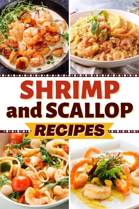 The next time you want to impress, try these sweet and succulent shrimp and scallop recipes. They're beautifully bright, light, and oh-so-fresh. Fried Shrimp Recipes Easy, Dinner Recipes Shrimp, Garlic Wine Sauce, Scallop Recipes Pasta, Shrimp And Scallop Recipes, Spicy Shrimp Pasta, Homemade Pasta Salad, Scallop Pasta, Fried Shrimp Recipes