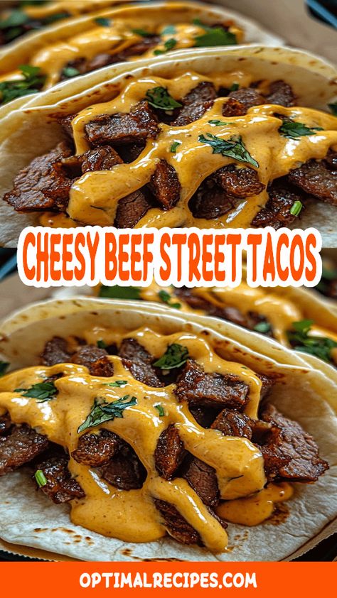 Taco lovers, this one’s for you! 🌮💥 These Cheesy Beef Street Tacos are packed with juicy, seasoned beef, melty cheese, and all your favorite toppings—wrapped in warm, crispy tortillas! 🤤 Perfect for Taco Tuesday (or any day, really). Quick, easy, and bursting with bold flavors, this recipe will have everyone coming back for seconds!  Save this now and bring the street taco experience right to your kitchen! 🌟👇 #TacoLover #EasyDinners #CheesyGoodness Beef Street Tacos, Taco Dinners, Mexican Food Tacos, Types Of Tacos, Taco Tuesday Recipes, Street Taco, Tuesday Recipes, Food Tacos, Tasty Appetizers