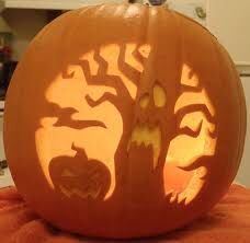 Cute Pumpkin Carving, Pumkin Carving, Halloween Pumpkin Carving Stencils, Spooky Tree, Light Tree, Creative Pumpkin Carving, Amazing Pumpkin Carving, Scary Pumpkin Carving, Pumpkin Carving Designs