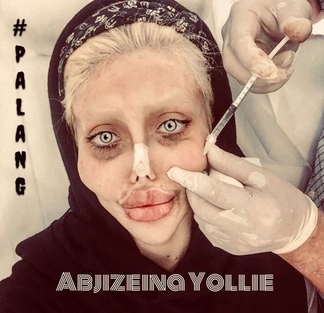 #Iran #beautyNot #persianPalang #plastic #jollie Angelina Jolie Look Alike, Sahar Tabar, The 13th Warrior, Girl Shorts, Zombie Girl, In Prison, African Wedding, Angelina Jolie, Look Alike