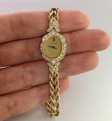 VINTAGE BUCHERER 18K Solid Gold Womens Diamond Watch - $2,673.12 | PicClick Ladies Vintage Watches, Unique Gold Watch, Gold Diamond Watches Women, Cocktail Watch Women, Antique Watches Vintage, Nice Watches For Women, Gold Bracelet Watch, Gold Vintage Watch Women, Antique Watches Women