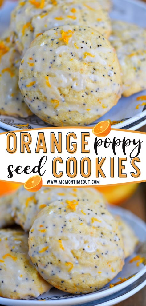 Orange Poppyseed Cookies, Recipes With Poppy Seeds, Orange Flavored Cookies, Orange Flavored Desserts, Poppyseed Recipes, Cookies Spring, Cookies Orange, Poppy Seed Cookies, Seed Cookies