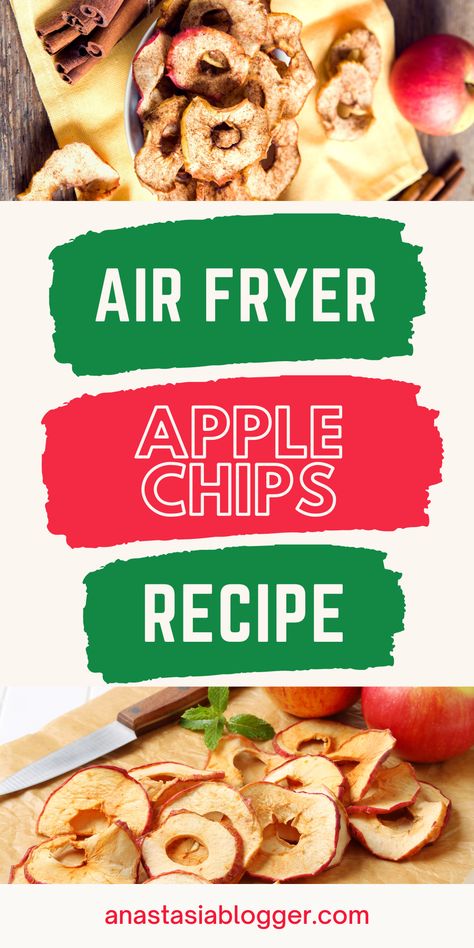 Satisfy your cravings for something sweet and savory with this Air Fryer Apple Chips with Cinnamon recipe - a low calorie, healthy and delicious snack that's easy to make. Healthy Apple Chips, Air Fryer Apple Chips, Anastasia Blogger, Apple Chips Recipe, Cinnamon Recipe, Cinnamon Apple Chips, Diy Healthy Snacks, Red Delicious Apples, Yummy Desserts Easy