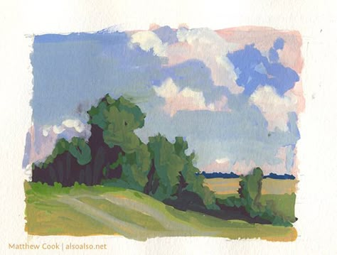 Guache Kansas Landscape, Gouache Landscape, Oil Pastel Art, Gouache Art, Plein Air Paintings, Oil Pastels, Pastel Art, Painting Inspo, Nature Paintings