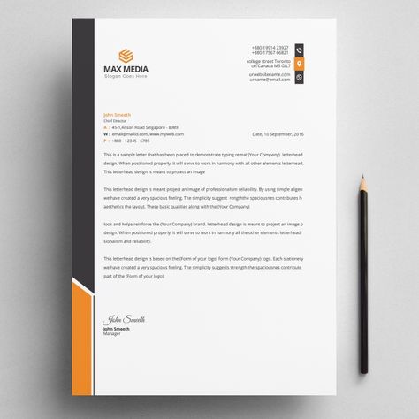 Business Letterhead Design Template Letter Headed Paper Design, Company Paper Design, Business Letterhead Design, Letterhead Design Inspiration, Letter Head Design, Company Letterhead Template, Business Letterhead, Paper Presentation, Company Letterhead