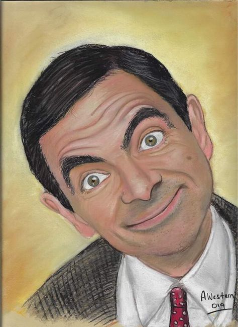 Bean Cartoon, Mr Bean Cartoon, Mr Bean, Female Art Painting, Cute Easy Drawings, Celebrity Art, Caricatures, Cartoon Drawings, Image Illustration