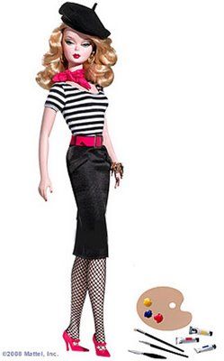 French Barbie Collector Barbie Dolls, Artist Barbie, Barbie Rules, French Barbie, Medias Red, Collector Barbie, Black Straight Skirt, Barbie Face, Classic Barbie