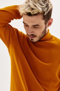 handsome man with sophisticated hairstyle holding his hand behind his head model close-up #Ad , #hand, #head, #model, #close Hands Behind Head Pose, Fold Reference, Fashion Modern Style, Head Model, Yay Images, Handsome Man, Male Poses, Model Release, Mens Clothing