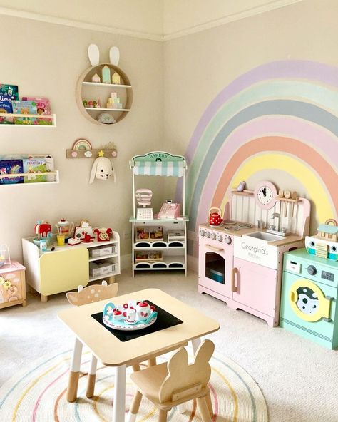 Baby Play Room Ideas Girl, Girl Toddler Playroom, Playroom For Girls Ideas, Fun Toddler Girl Room, Girls Bedroom And Playroom Combo, Girl Playroom Ideas Toddler, Kids Playroom Decor Ideas, Girls Playroom Decor, Baby Girl Playroom Ideas