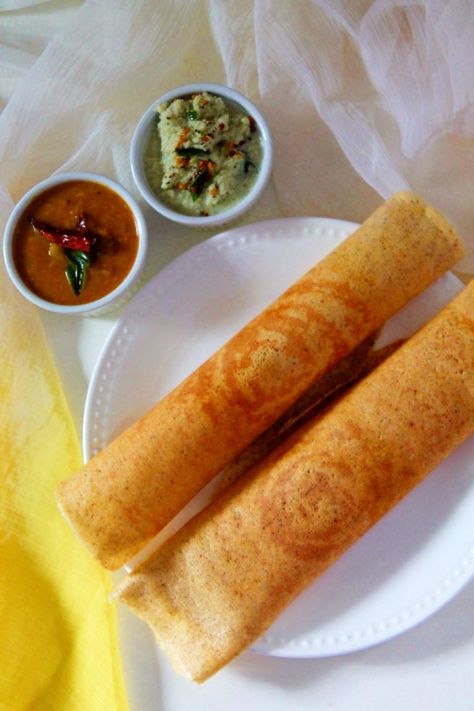 Dal Dosa Recipe, Mysore Masala Dosa, Indian Crepe, Instant Dosa Recipe, Red Chutney, Indian Food Photography, Masala Dosa, Ayurvedic Recipes, Savory Crepes