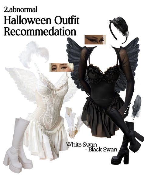 Black Swan Outfits Inspired, Swan Inspired Outfit, Black Swan Halloween, Aesthetic Costumes, Swan Halloween, Swan Costume, Outfit 2023, Halloween Inspo, Fantasias Halloween