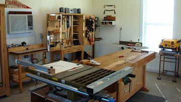 Rick Lasita's workshop in Jackson, TN Leather Workshop Ideas, Dream Workshop, Work Shop Building, Manifest Board, Easy Woodworking Ideas, Woodworking Bench Plans, Simple Woodworking Plans, Woodworking Basics, Wood Crafting Tools