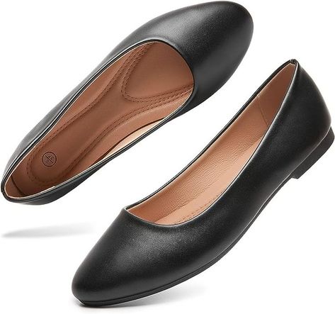 Slip On Shoes For Women, Shoes Ballet Flats, Flats Shoes Comfortable, Womens Black Flats, Black Flats Shoes, Flat Dress Shoes, Loafer Shoes Women, Timeless Wardrobe Staples, Leather Slip On Shoes