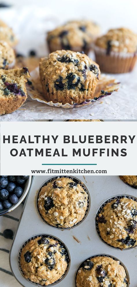 Oatmeal Blueberry Muffins, Healthy Blueberry Oatmeal, Frozen Blueberry Muffins, Oatmeal Blueberry Muffins Healthy, Homemade Muffins Recipe, Oatmeal Blueberry, Blueberry Oatmeal Muffins, Blueberry Oat, Healthy Muffin Recipes